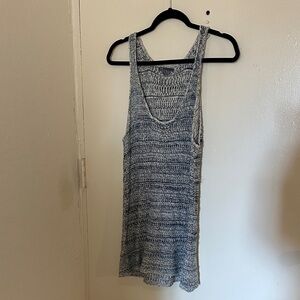 Vince. Women's Blue Knit Tank Tunic Top. Linen, Summer, Luxury